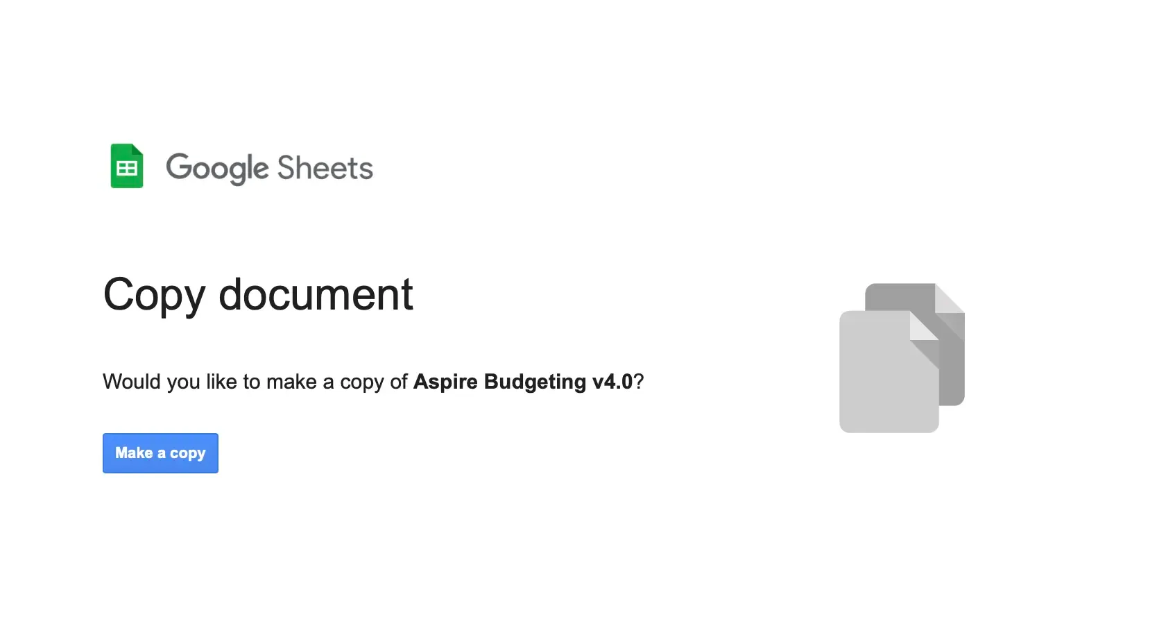 The Copy spreadsheet dialog in Google Sheets